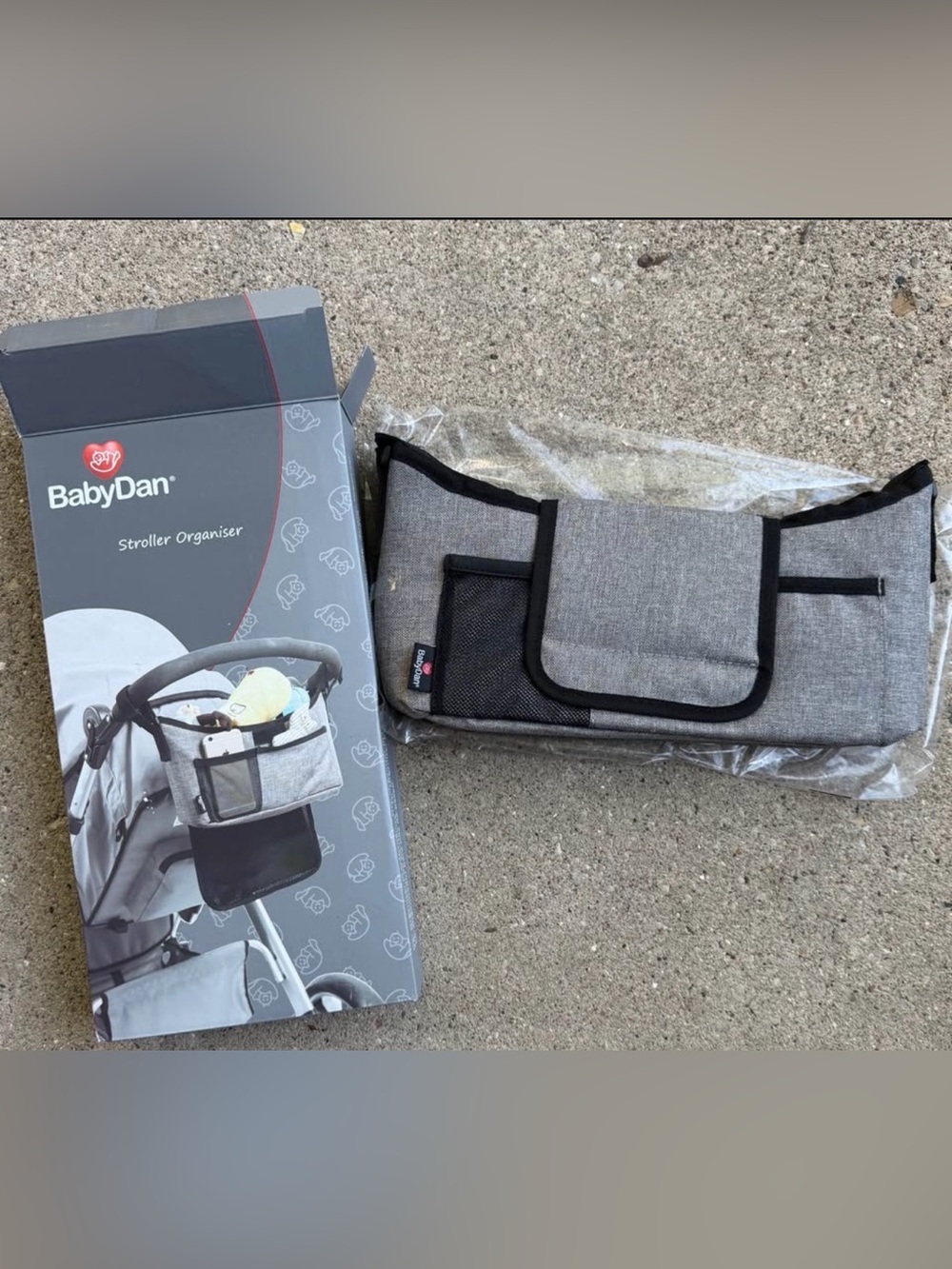 BabyDan Universal Gray Stroller Organizer – Portable Baby Gear Caddy